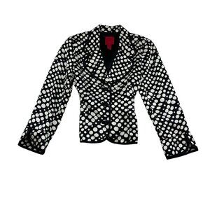 JS Collections 100% Silk Polka Dot Blazer/Jacket Women's Size 8